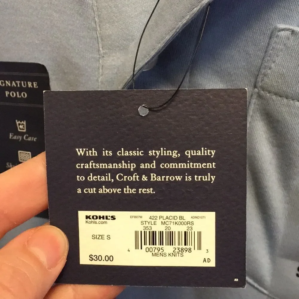 3/$20 Croft & Barrow Signature Polo